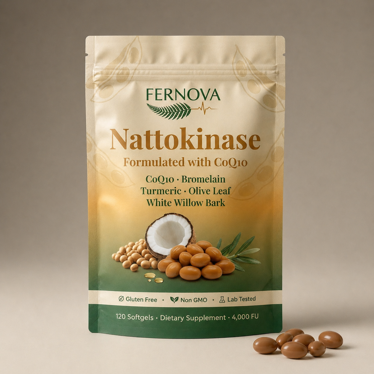 Fernova Nattokinase - 120 Softgels