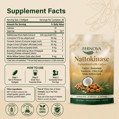 Fernova Nattokinase - 120 Softgels