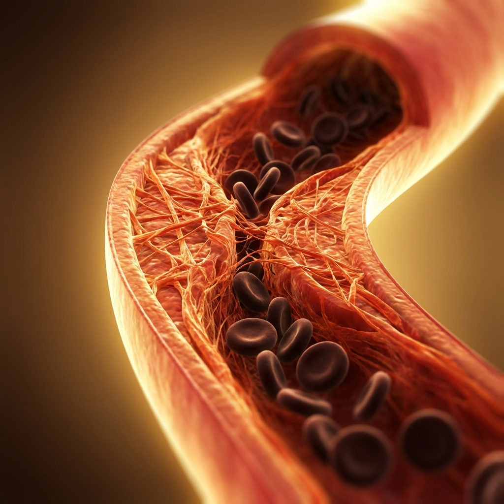 Fibrin buildup in arteries