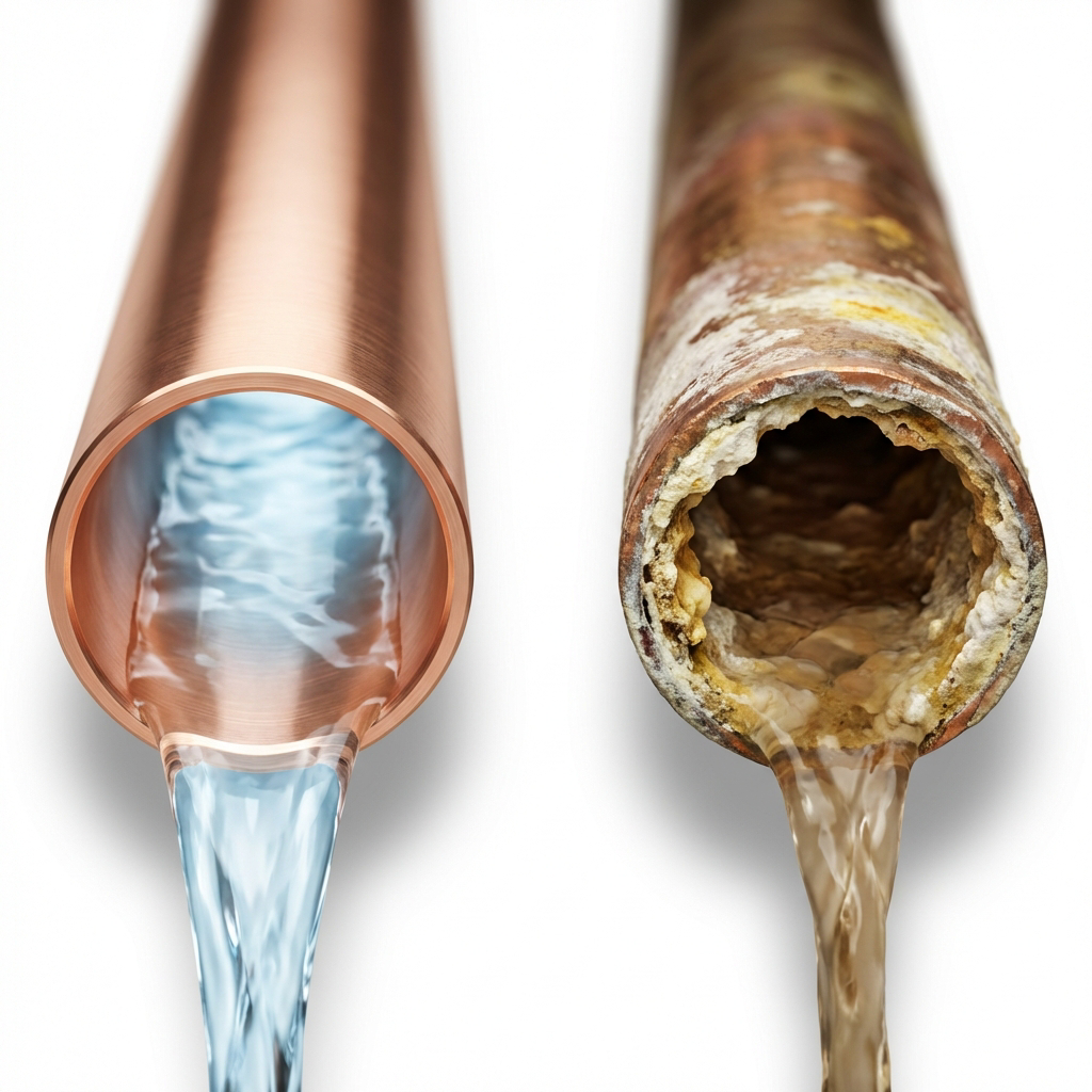 Pipe analogy — fibrin buildup